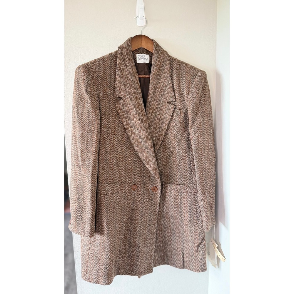 Vintage Suits Galore Women's 100% Wool Tweed Blazer Size 16 NWT Hughes Hatcher
